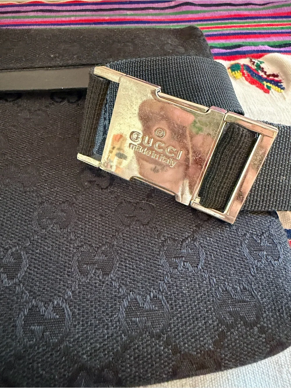 Gucci Black Double Pouch Waist Bag